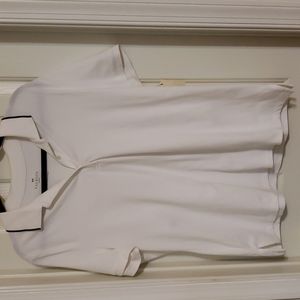 Talbots white polo, black trim on collar. NWT 1X